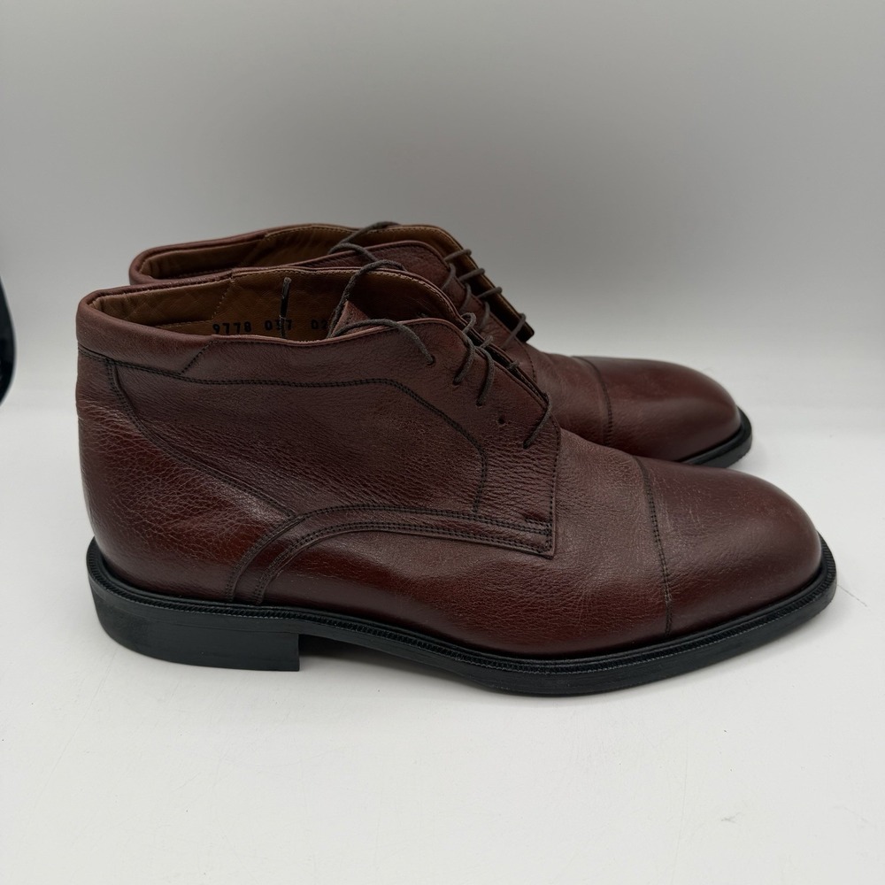 Valleverde Chukka Boots Mens Sz EU 44‎ US 11 Brown Leather Lace Up Cap Toe Italy
